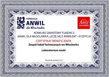 Kolejny grant Fundacji ANWIL DLA WŁOCŁAWKA dla Zespołu Szkół Technicznych we Włocławku